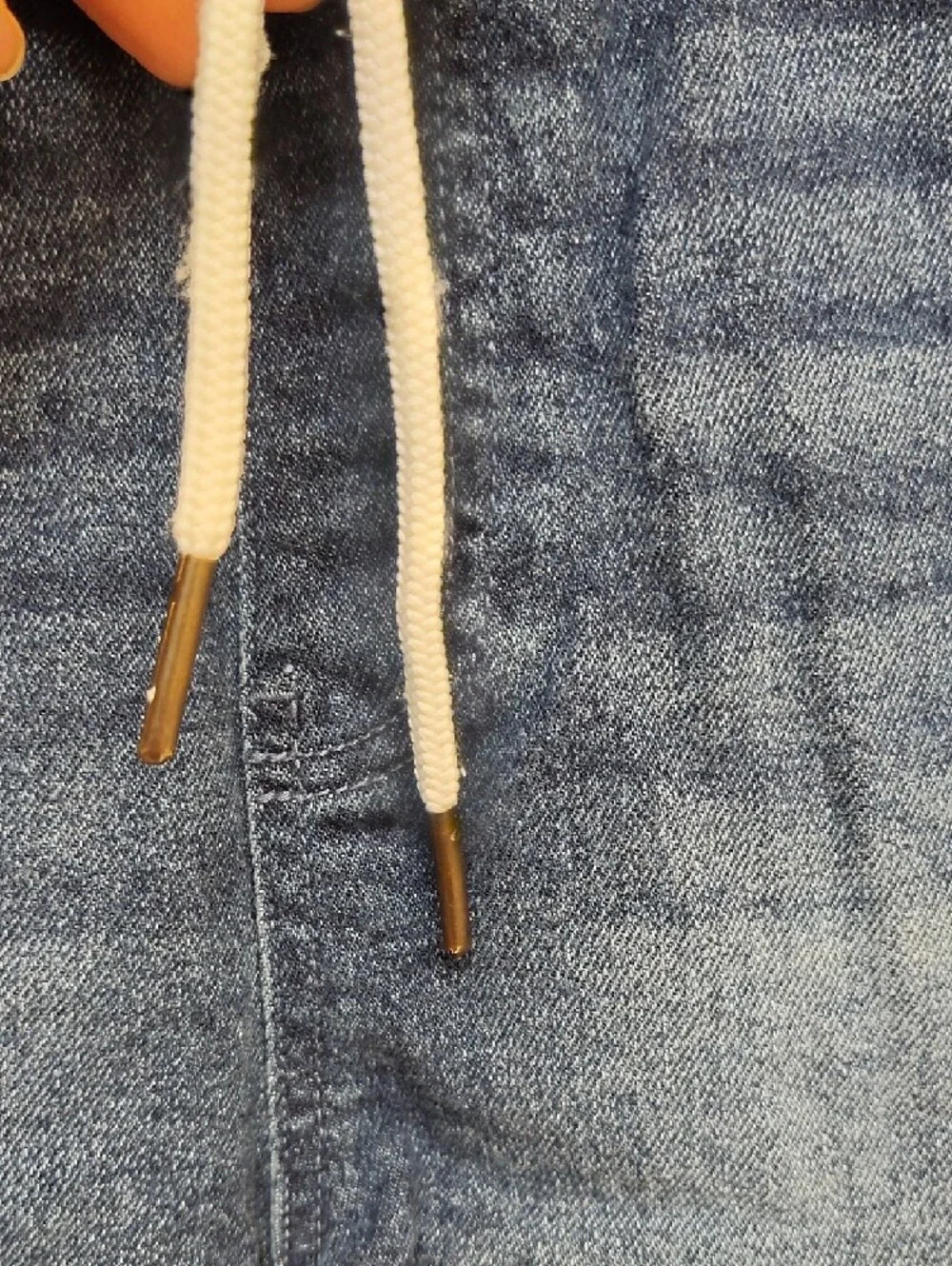 Kendall & Kylie The Jogger Short Denim Drawstring Frayed Shorts
